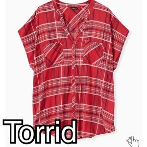 NWT Torrid Plaid Button Front Top